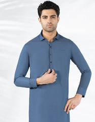 BLUE BLENDED CASUAL KAMEEZ SHALWAR