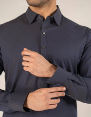 NAVY BLUE COTTON KAMEEZ SHALWAR