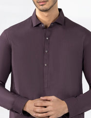 DARK PURPLE BLENDED CASUAL KAMEEZ SHALWAR
