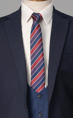 3 PIECE SUIT CONTRASTED  NAVY