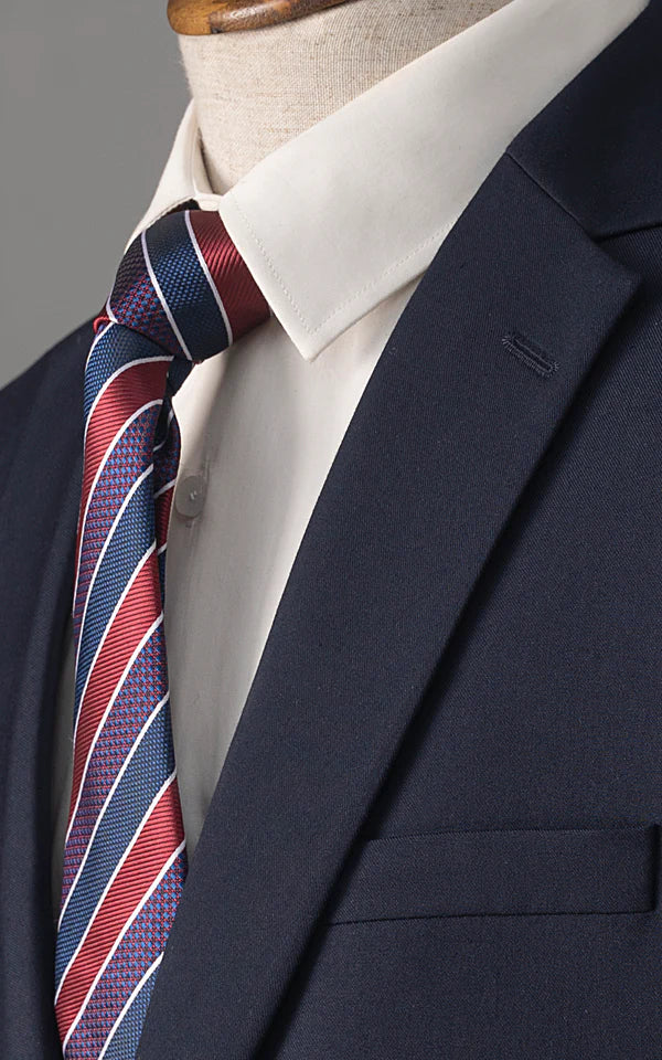 3 PIECE SUIT CONTRASTED  NAVY