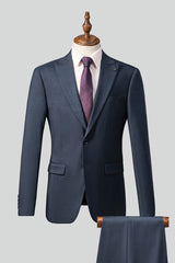 2 PIECE TEXTURED SUIT NAVY