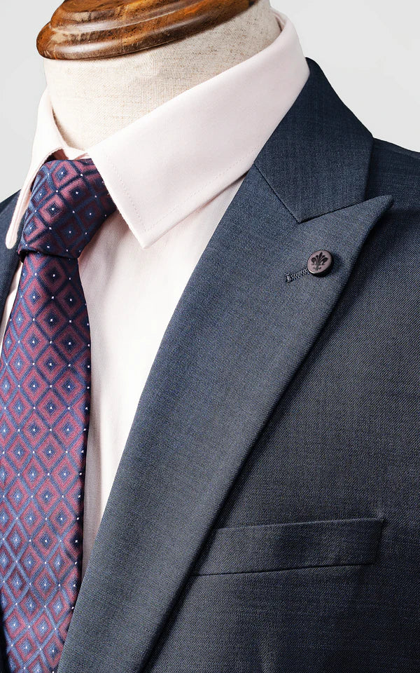 2 PIECE TEXTURED SUIT NAVY