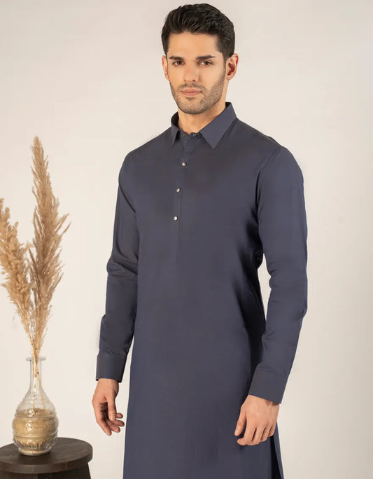 NAVY BLUE COTTON KAMEEZ SHALWAR