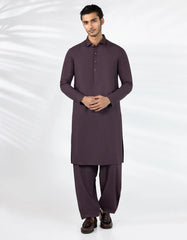 DARK PURPLE BLENDED CASUAL KAMEEZ SHALWAR